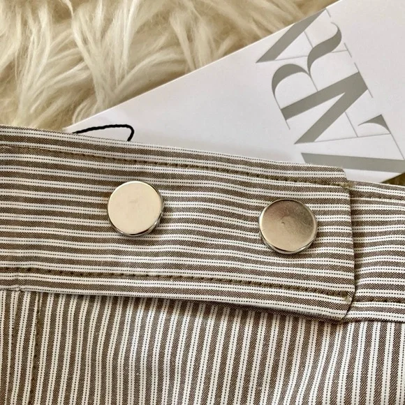 Zara Corset Look Stretch Poplin Striped Strapless Top - Picture 5 of 12